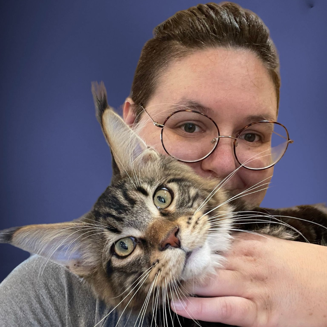 Tara with Maine Coon